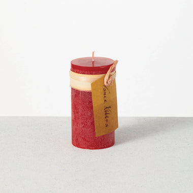 2x4 Cranberry Timber Pillar Candle