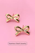 Bow Stud Earrings:  Gold