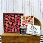 Row of Hearts Soy Wax Candle: Rugged Romance