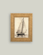 Vintage Sailboat Art in Frame