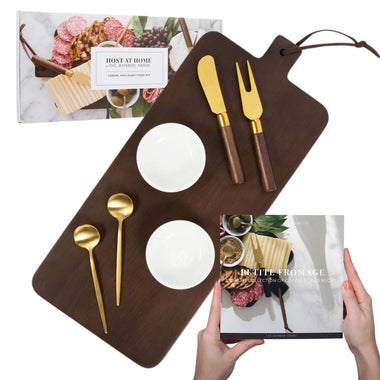 7 Piece Brown Charcuterie Board Gift Set