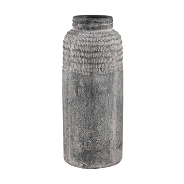 Weathered Grey Ceramic Vase: Large