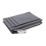 Leather Short Wallet: Grey