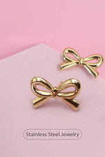 Bow Stud Earrings:  Gold