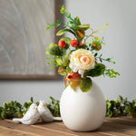 Modern Matte Ivory Oval Vase