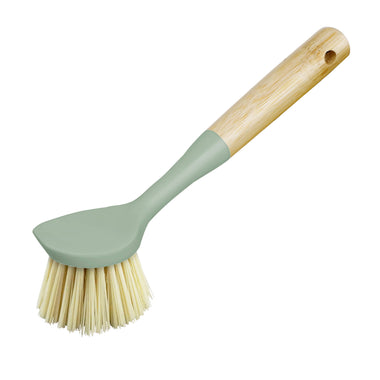 Bamboo Dish Brush w/Scraper: Sage