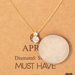 April Diamond Gem Pendant Necklace