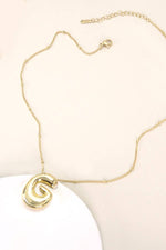 Bubble Balloon Initial Necklace - Gold