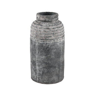 Weathered Grey Ceramic Vase: Medium