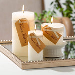 2x4 White Timber Pillar Candle