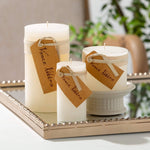 2x4 White Timber Pillar Candle