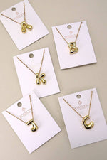 Bubble Balloon Initial Necklace - Gold