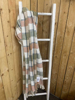 Orange & Olive Plaid Throw