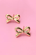 Bow Stud Earrings:  Gold