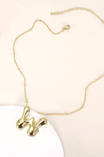 Bubble Balloon Initial Necklace - Gold