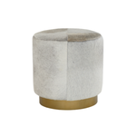 Frosted Hide & Antique Brass Ottoman