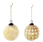 Embossed Recycled Glass Ball Ornaments, Frosted Copper Finish, 2 Styles