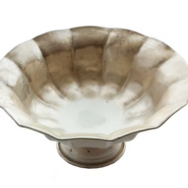 Metal Ruffled Footed Bowl