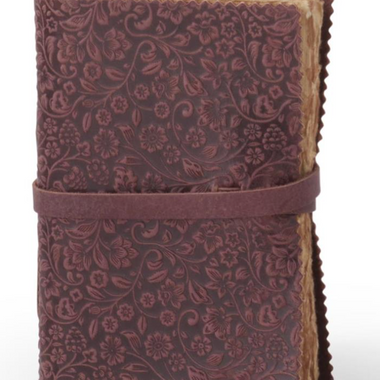 Small Floral Embossed Leather Journal