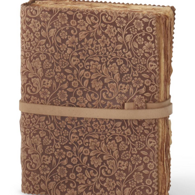 Large Floral Embossed Leather Journal