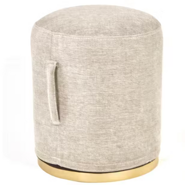 Small Brass & Upholstery Pouf