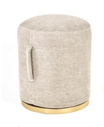 Small Brass & Upholstery Pouf