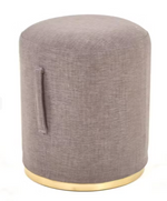 Small Brass & Upholstery Pouf