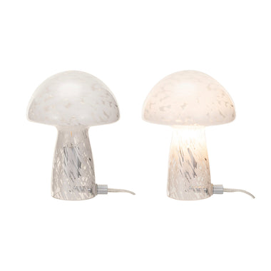 Blown Confetti Glass Mushroom Lamp