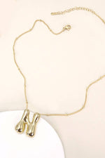 Bubble Balloon Initial Necklace - Gold