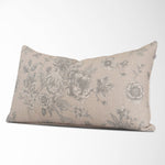 12x22 Serenity Toile de Jouy Roses Pillow Cover