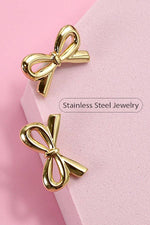 Bow Stud Earrings:  Gold