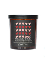 Row of Hearts Soy Wax Candle: Rugged Romance