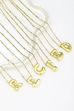 Bubble Balloon Initial Necklace - Gold