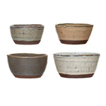 Set of 4 Reactive Bowls with Glaze