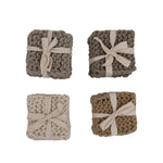 Cotton Crocheted Coasters - Set of 4