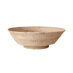 Hand-Woven Rattan Footed Bowl