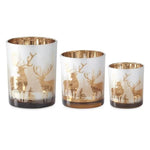 Frosted Glass Votive with Deer