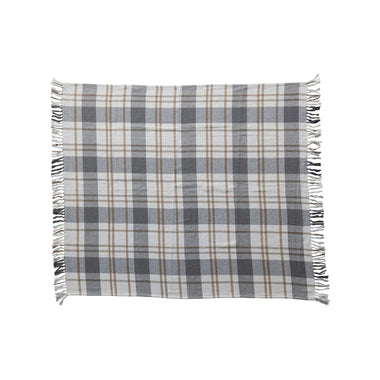 Plaid Brushed Cotton Flannel Throw