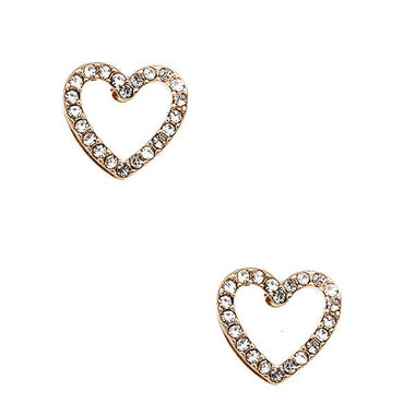 Rhinestone Pave Heart Post Earring