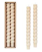 Set of 2 Unscented Twisted Taper Candles